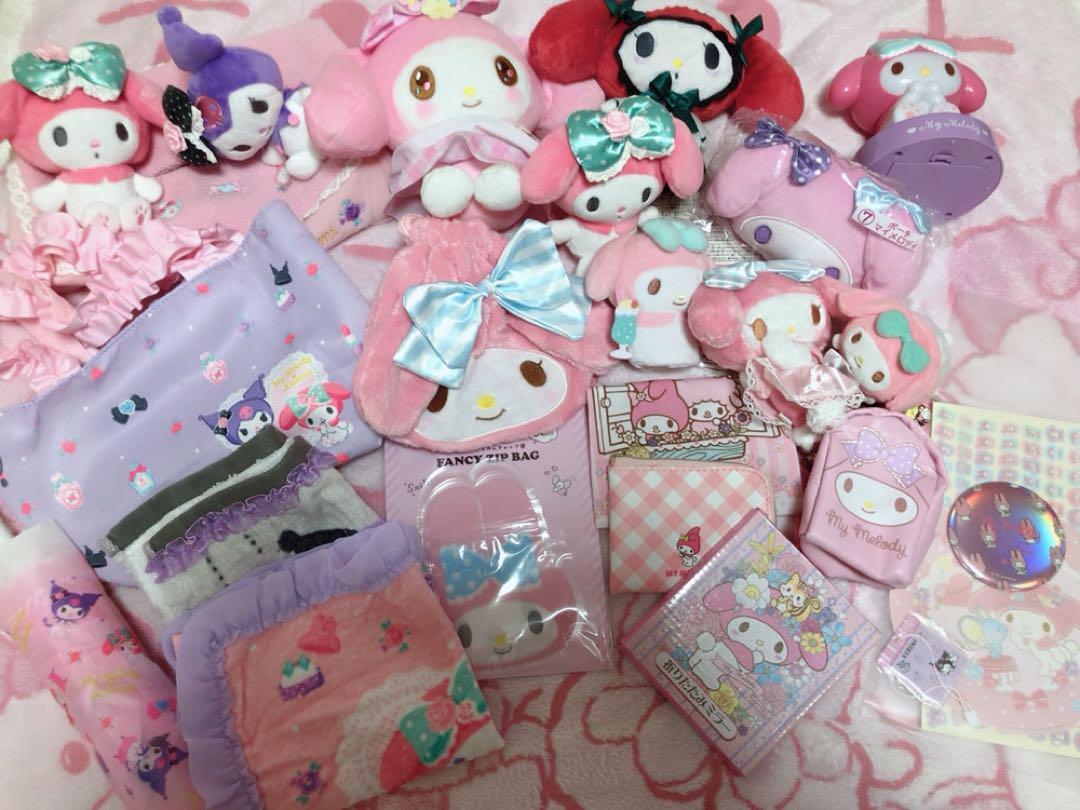 Sanrio Plush pouch Towel handkerchief lot sale set bag ichiban kuji character