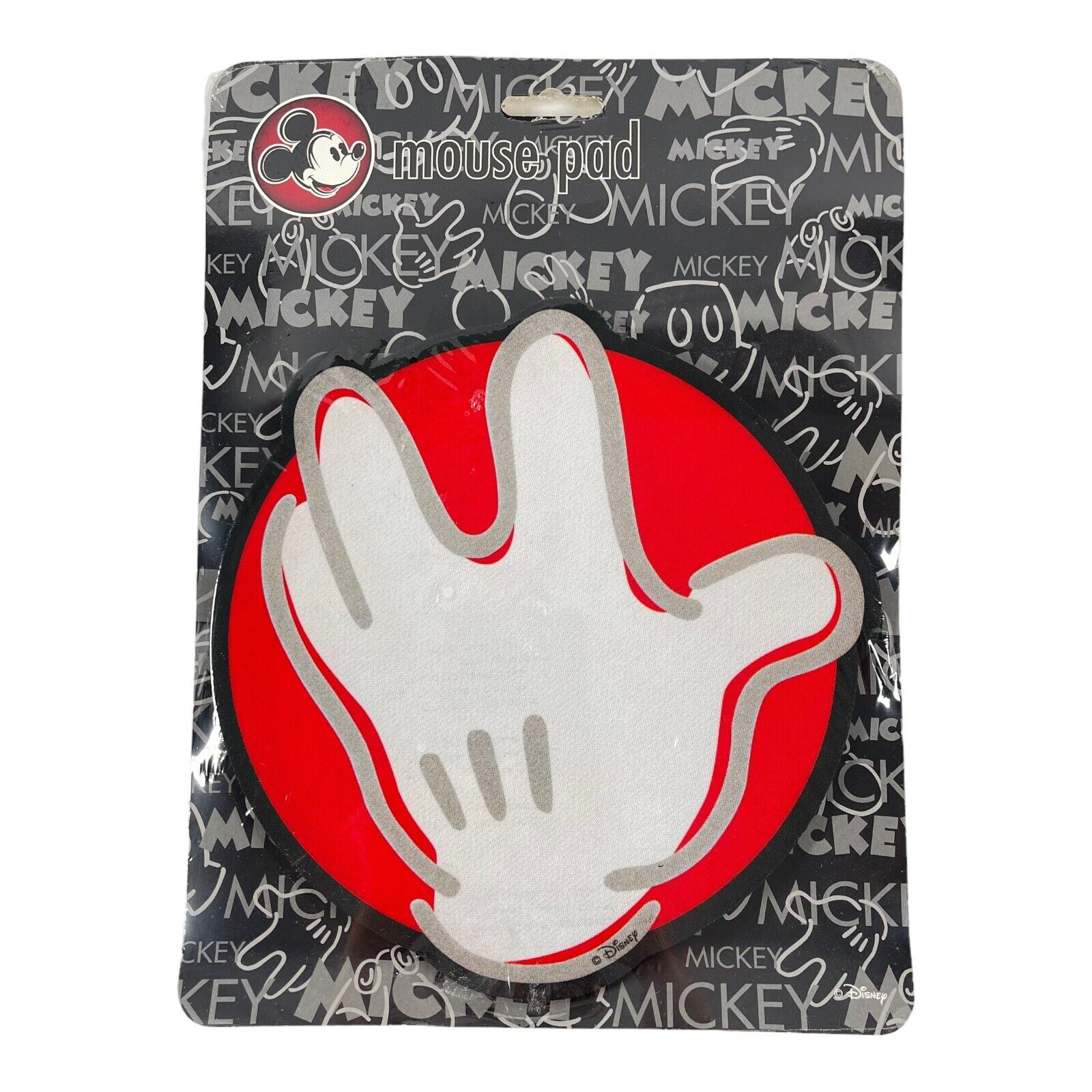 Disney Mickey Mouse Mousepad White Glove Round NOS Sealed Vintage