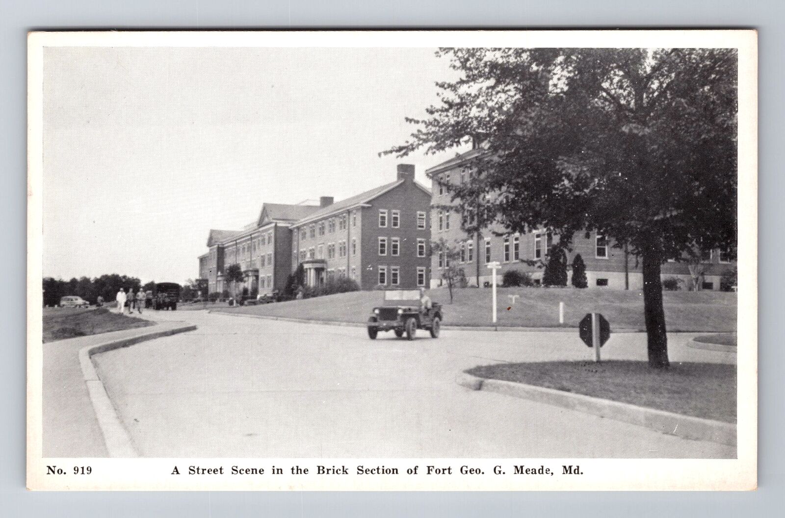 Meade MD-Maryland, Street Scene In Brick Section, Antique, Vintage Postcard