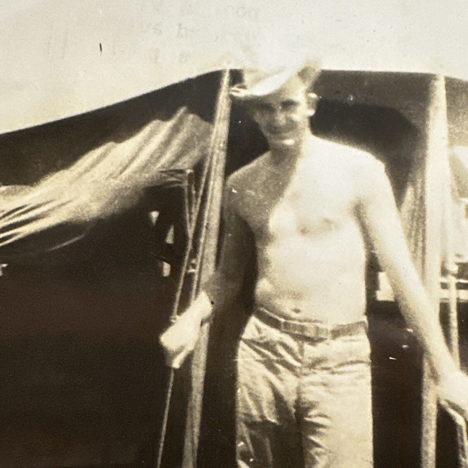 VINTAGE PHOTO shirtless Man In cowboy hat 1940s gay interest Original Snapshot