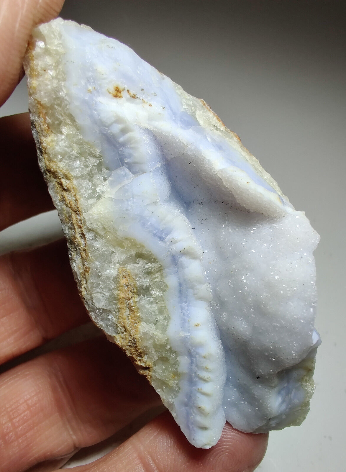 Blue Lace Agate. Namibia.  106 grams. Video.