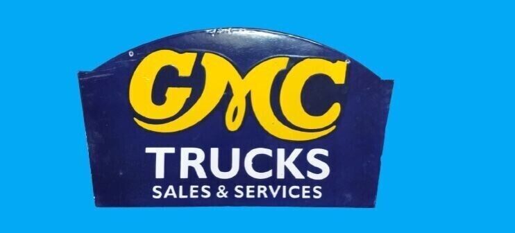 Porcelain GMC trucks Enamel Sign Size 36x20 Inches double sided