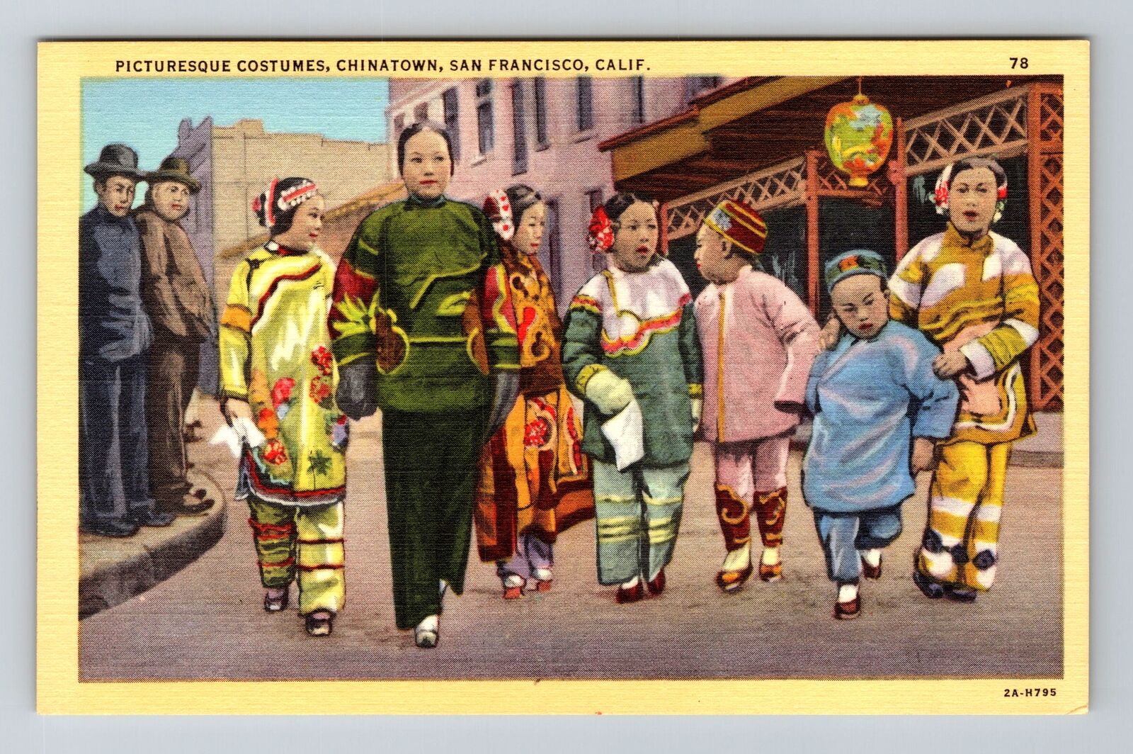 San Francisco CA-California, Picturesque Costumes Chinatown, Vintage Postcard
