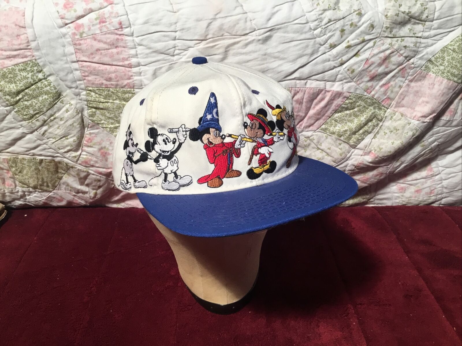 [RARE] VTG GOOFYS HAT CO SNAPBACK DISNEY AOP MICKY MOUSE THROUGH THE YEARS MINT