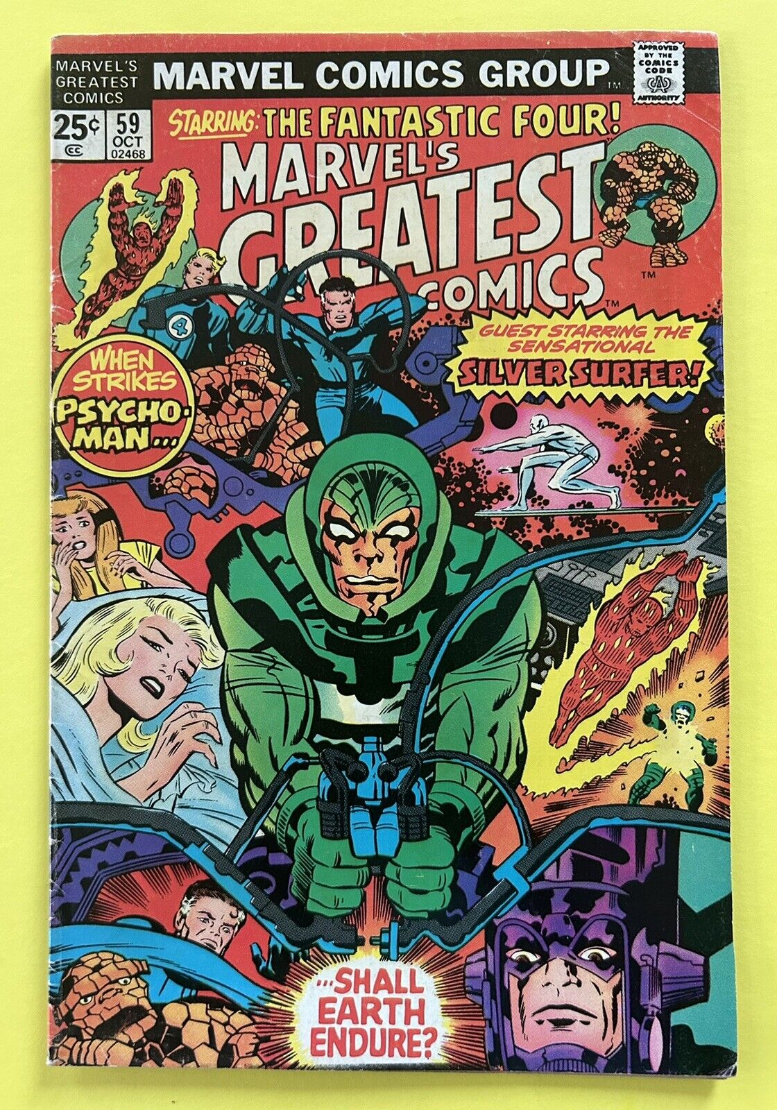 Marvel\'s Greatest Comics #59 Fantastic Four Psycho Man, Silver Surfer 1975. Fine