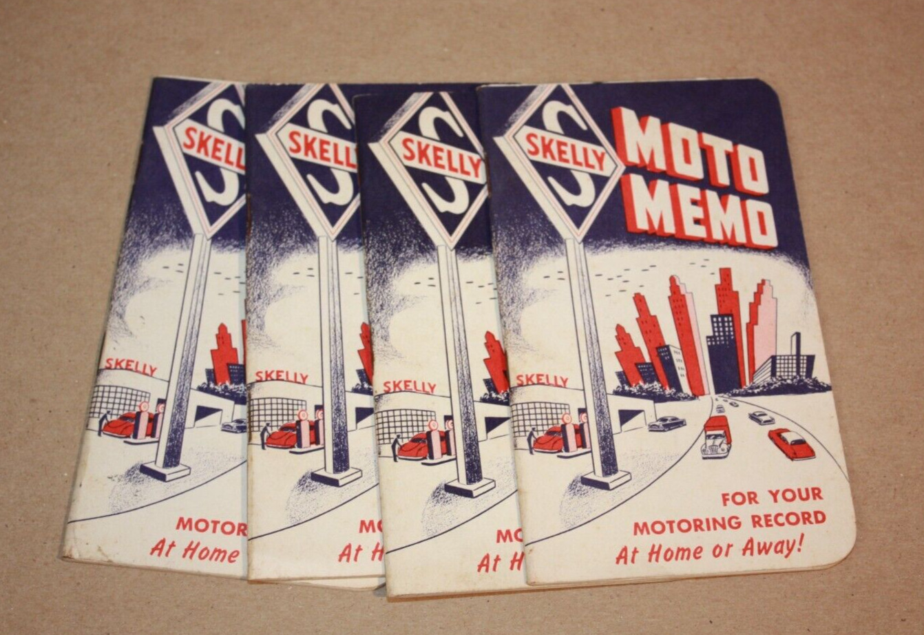 4 Vintage Skelly Automobile Service Station Moto Memo Booklets