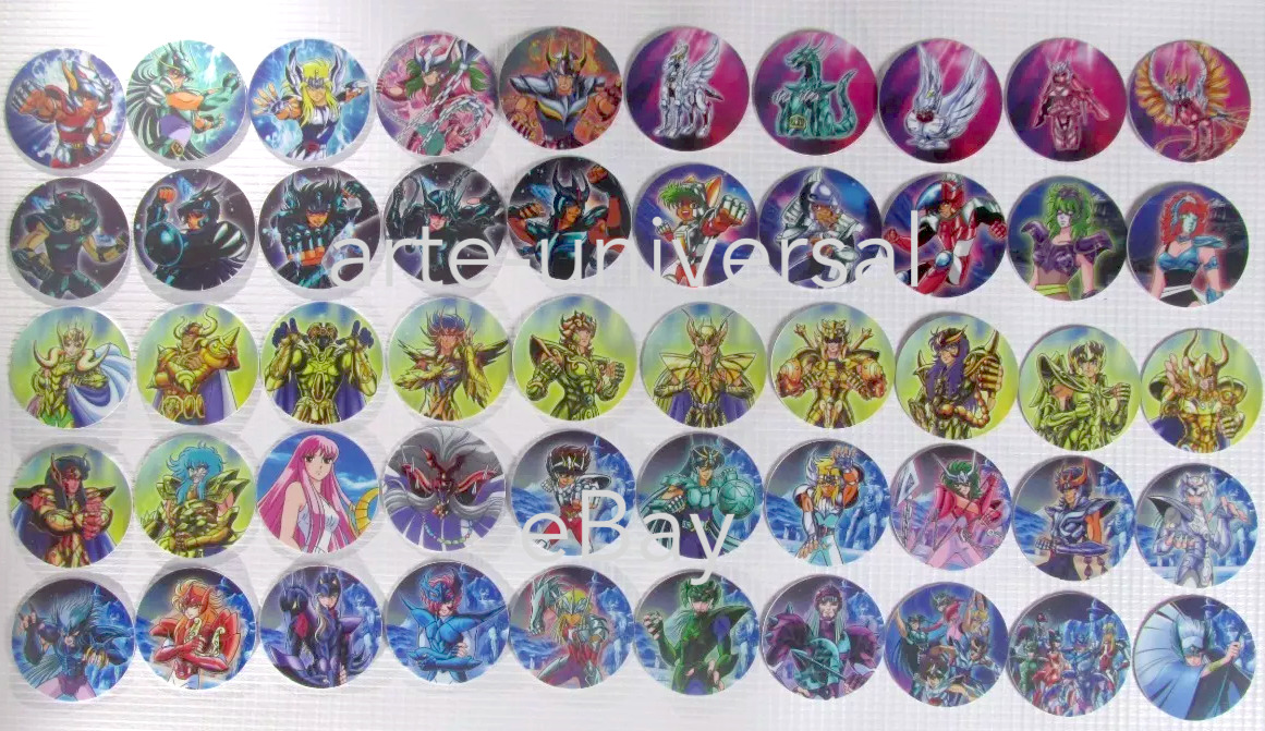 50 Pogs Coins Tazos Collection SAINT SEIYA Knights of the Zodiac Toei Animation