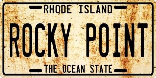 Rocky Point Amusement Park 1960\'s Nostalgic Weathered Rhode Island License plate