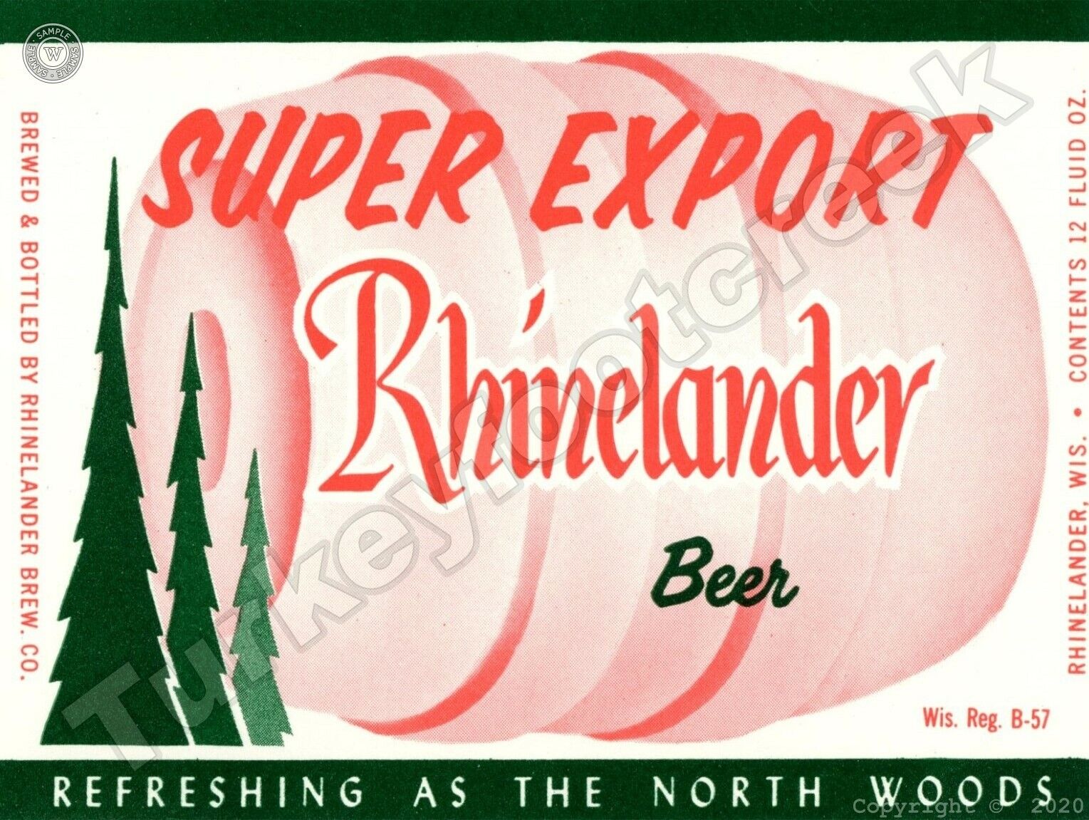 Super Export Rhinelander Beer Label 9\