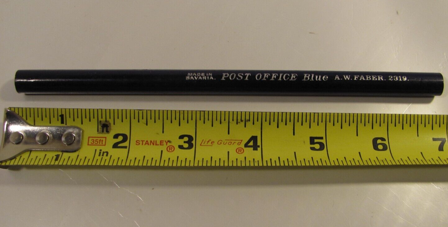 A.W. Faber Drawing Pencil Post Office Blue Vintage 2319 Bavaria Germany Rare One
