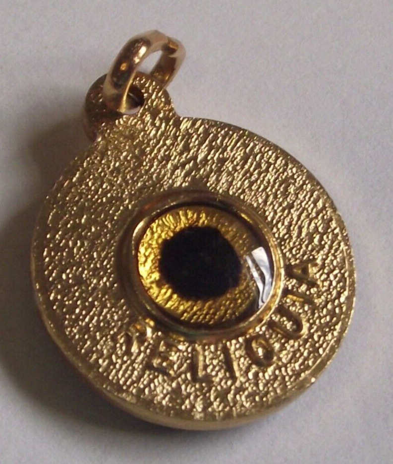 Vtg gold tone St Saint Padre Pio relic small charm medal pendant stigmata patron