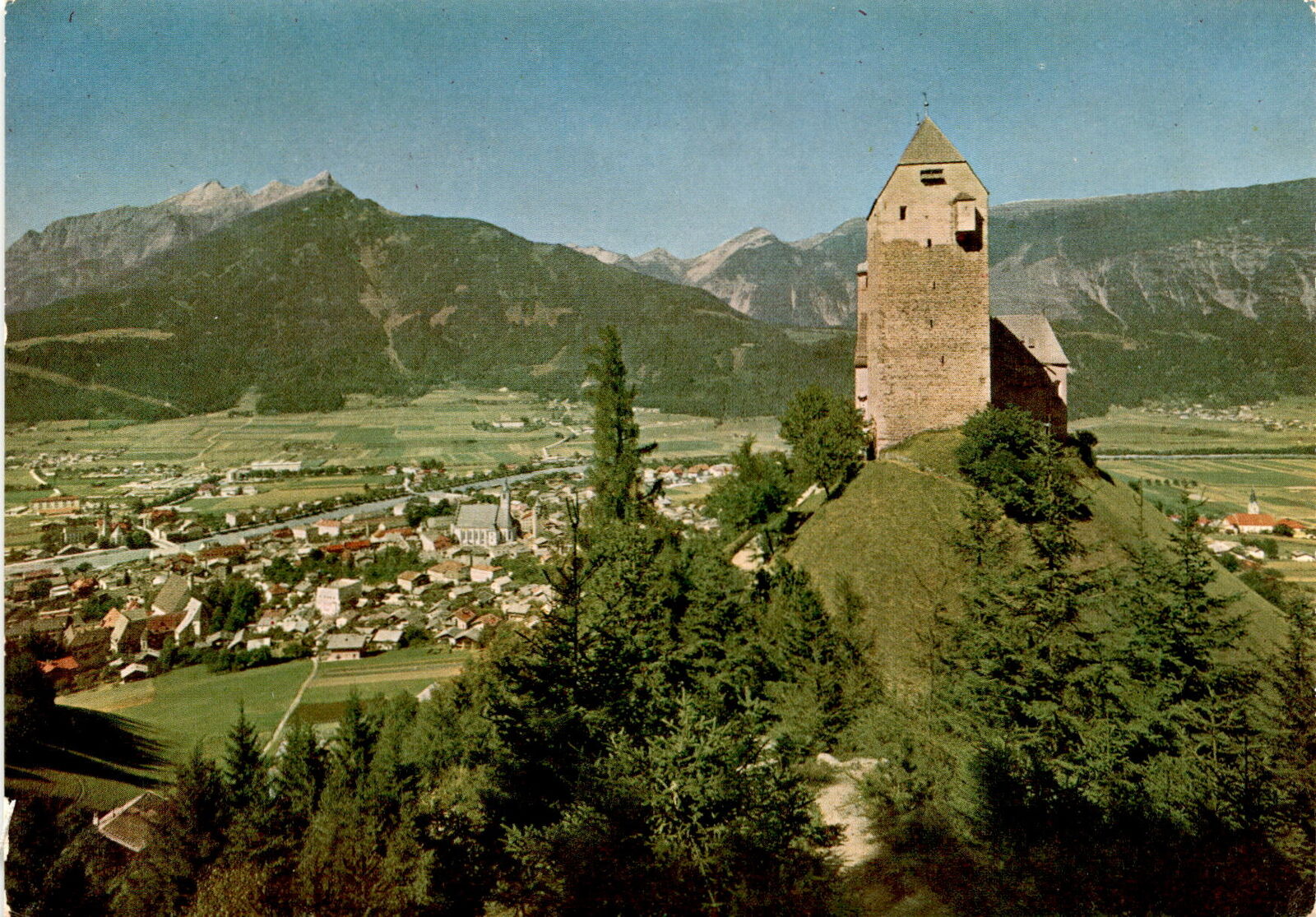 Schwaz, Tirol, town, history, architecture, landscapes, tourists, Austr Postcard