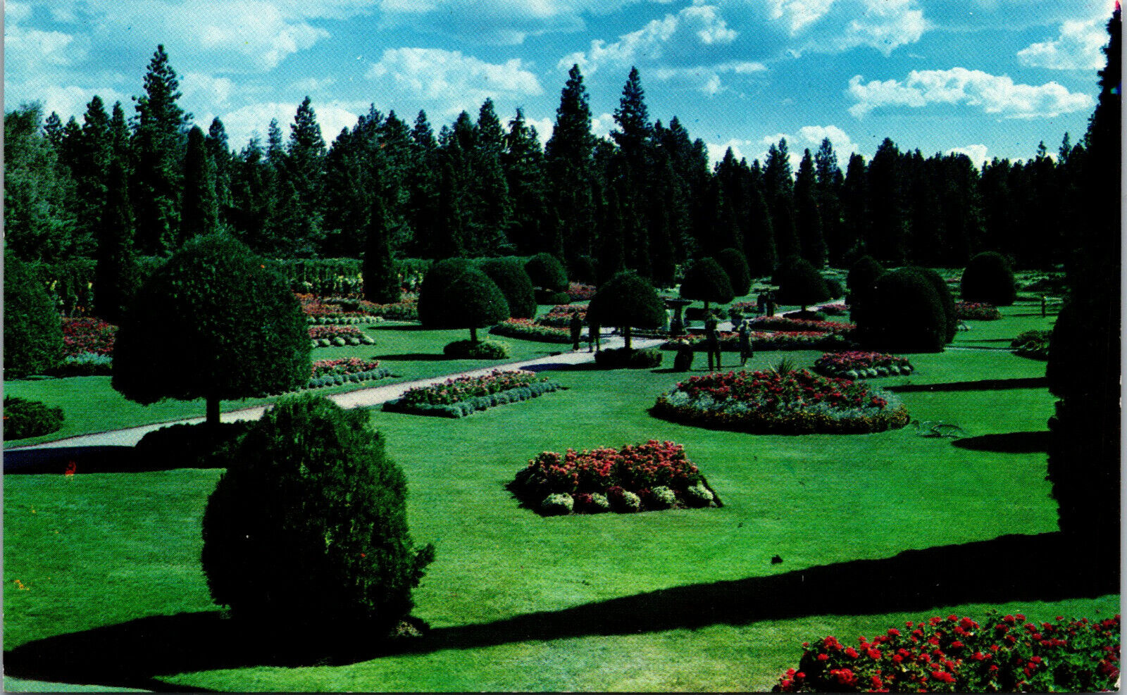 Vtg Duncan Gardens Manito Park Spokane Washington WA Unused Postcard