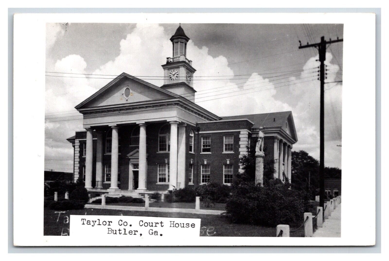 RPPC Taylor County Courthouse Butler Georgia GA UNP Postcard R25