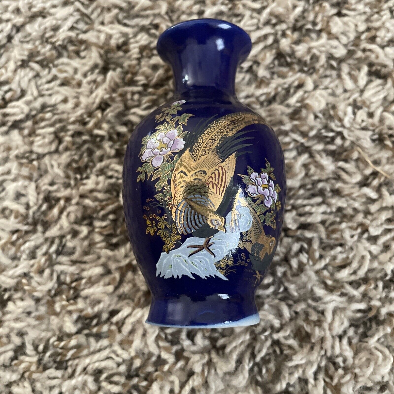 Japanese Porcelain Vase 4 in Tall Cobalt Blue
