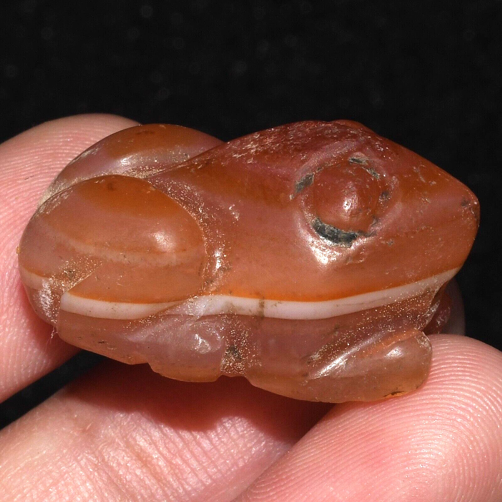 Ancient Burmese Pyu Culture Carnelian Stone Amulet Bead over 1200 Years Old