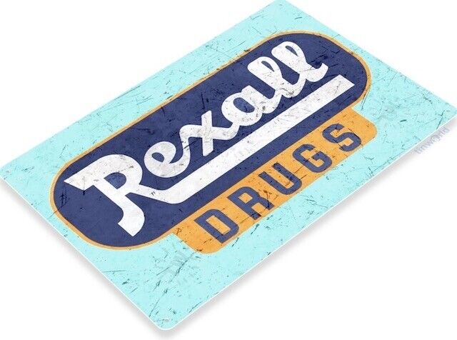 REXALL DRUGS 11 X 8 TIN SIGN PHARMACY RX DIME STORE SODA FOUNTAIN METAL AD MEDS