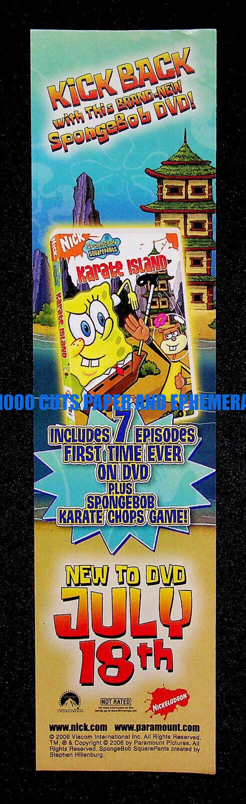 Spongebob Squarepants Karate Island Nickelodeon 2006 Print Magazine Ad Poster