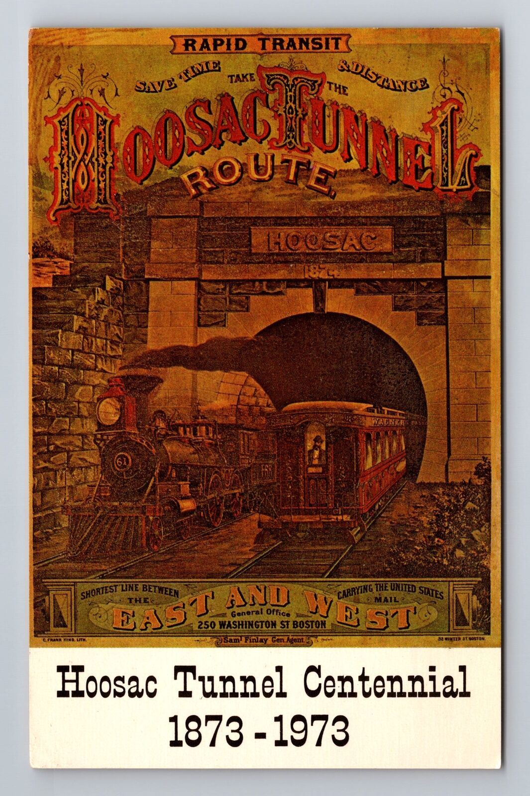 Hoosac Mountain Range MA-Massachusetts, Hoosac Tunnel, c1973 Vintage Postcard