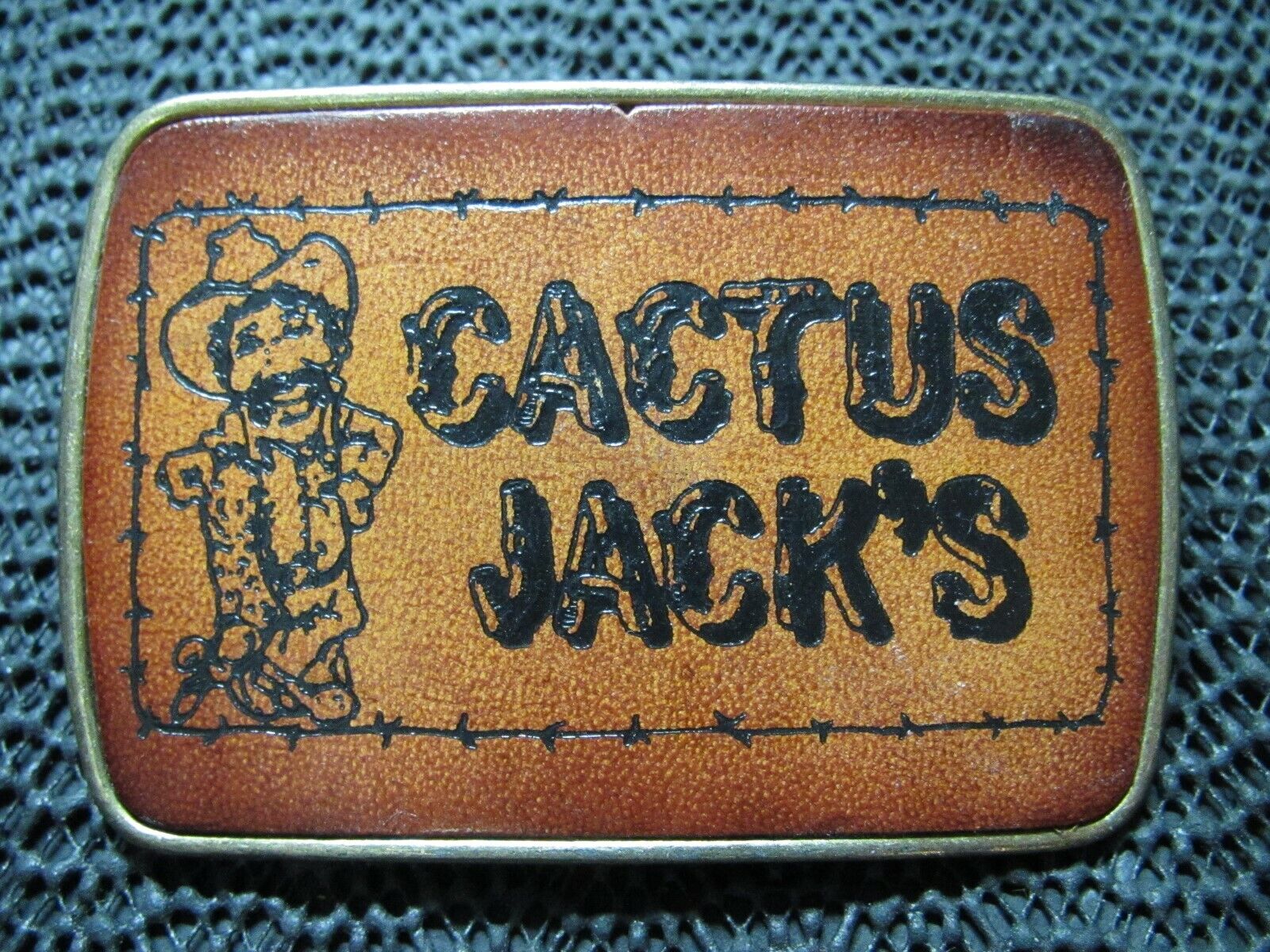 CACTUS JACK\'S BAR & GRILL LEATHER BELT BUCKLE VINTAGE RARE PRE TRAVIS SCOTT 