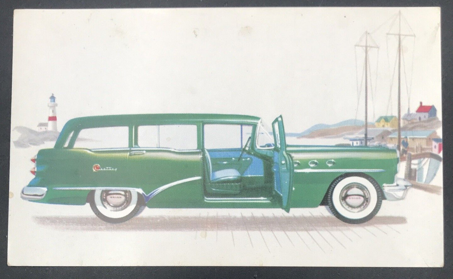Vintage 1954 Buick 69 Century Estate Wagon Advertising Postcard