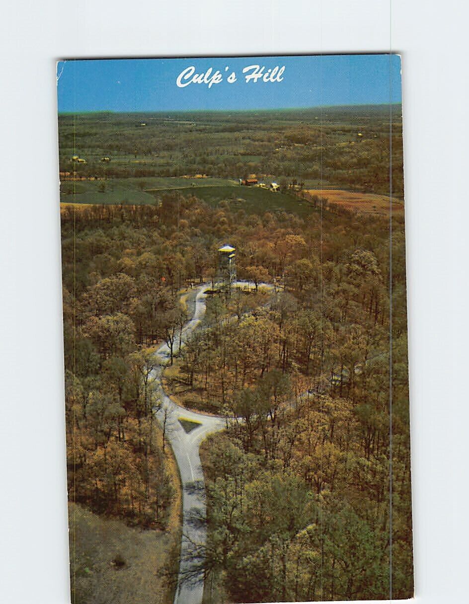 Postcard Aerial view Culps Hill Gettysburg Pennsylvania USA
