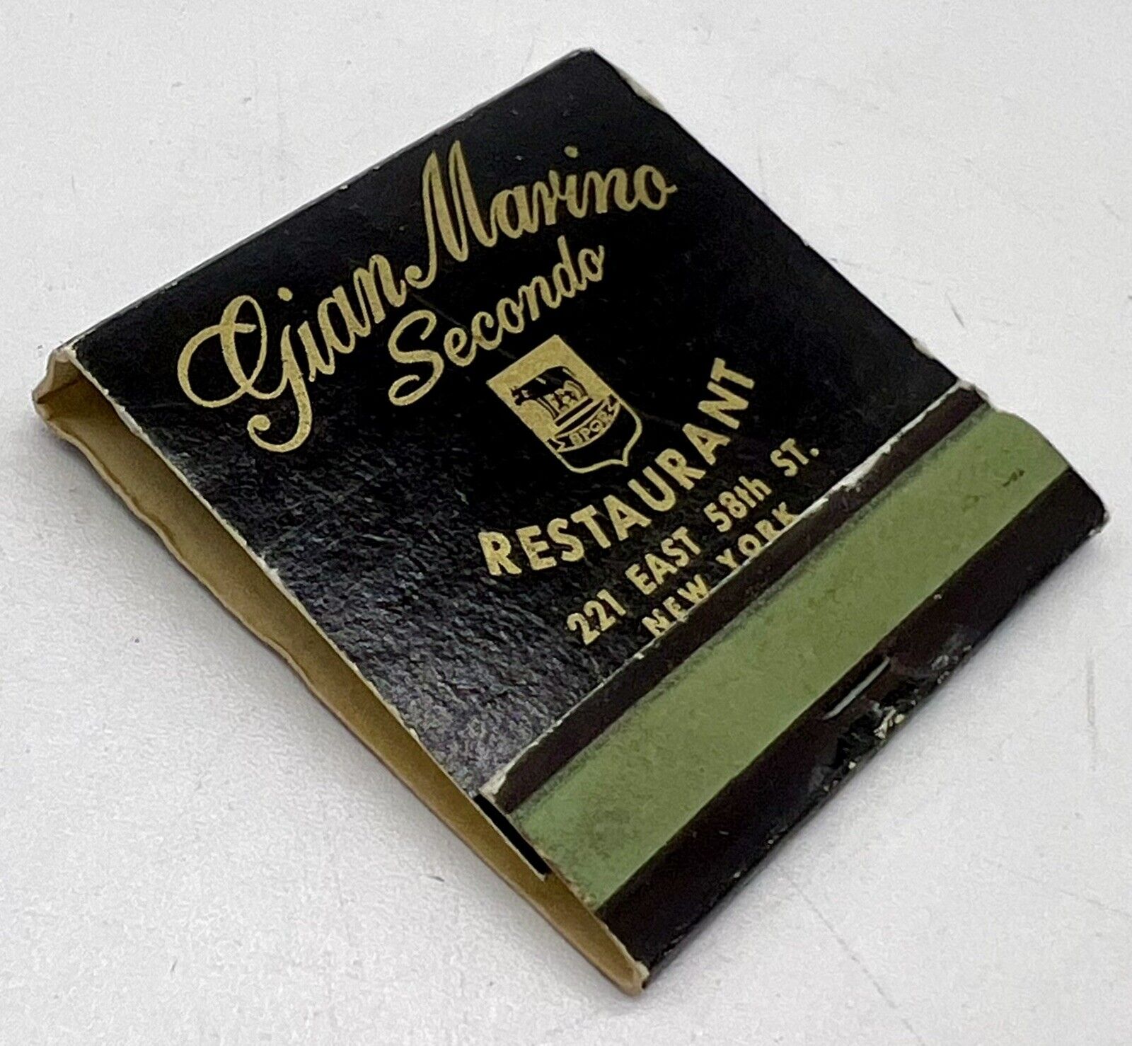 Full Vintage Matchbook -GIAN MARINO SECONDO Restaurant, New York  *Ships Fast