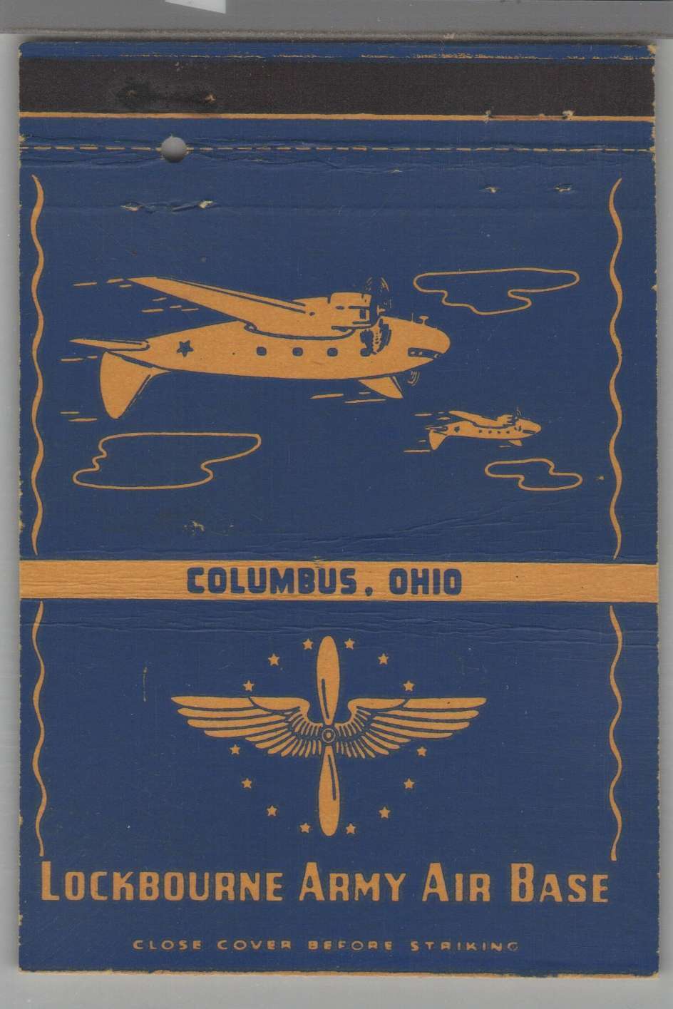 Matchbook Cover Military Post Card Lockbourne Army Air Base Columbus, Ohio