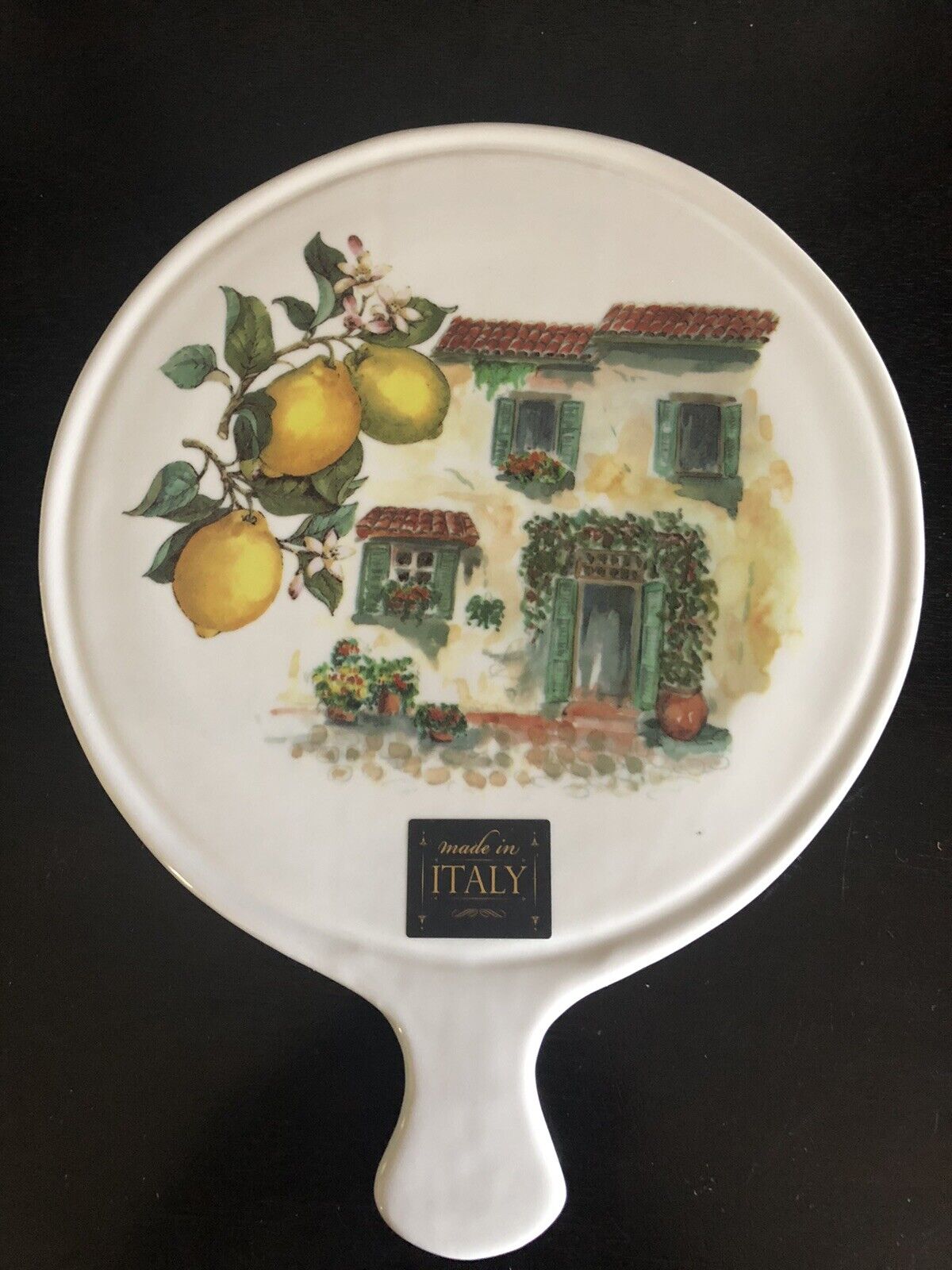 Ceramica Cuore Limone Tuscan Villa Ceramic Trivet Cheese Board Italian NWT