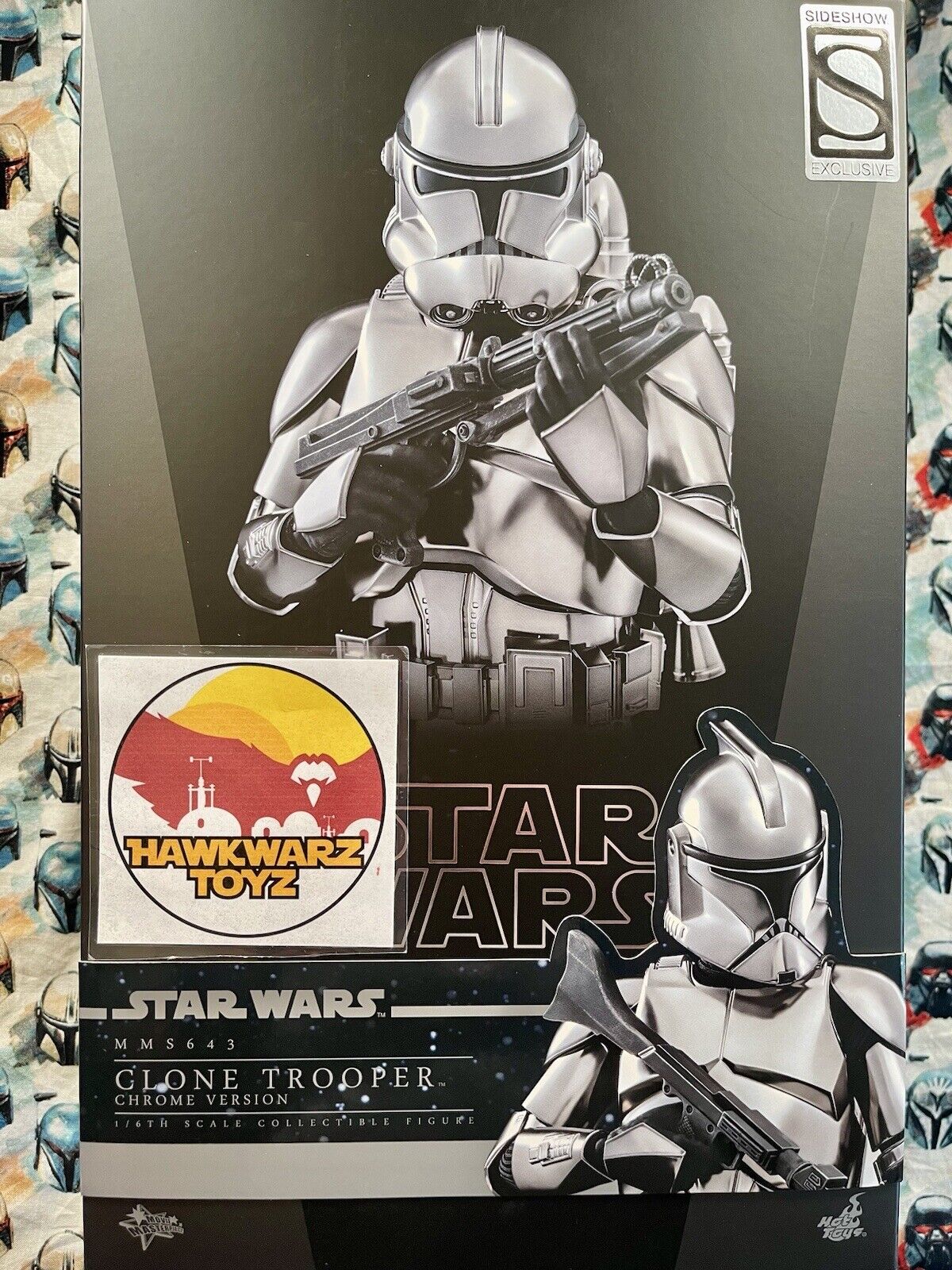 Hot Toys Star Wars Clone Wars 501st Clone Trooper Chrome MMS643 1/6 Sideshow