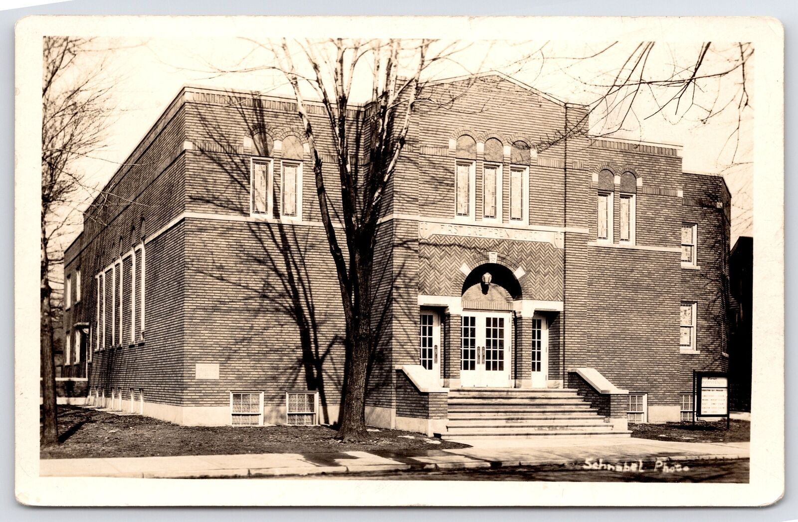 Goshen Indiana 1st Brethren Church Before Remodeling~Schnabel Photo~c1927 RPPC