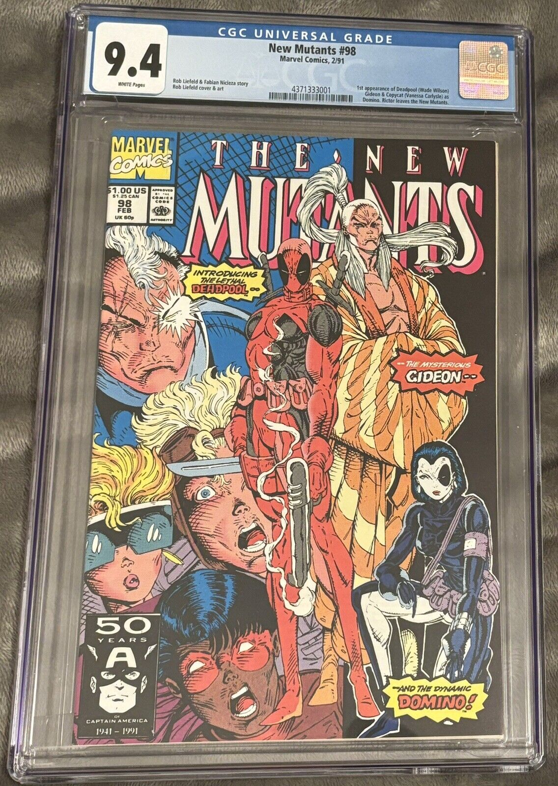 New Mutants 98, CGC 9.4, White Pages, First Appearance Of Deadpool