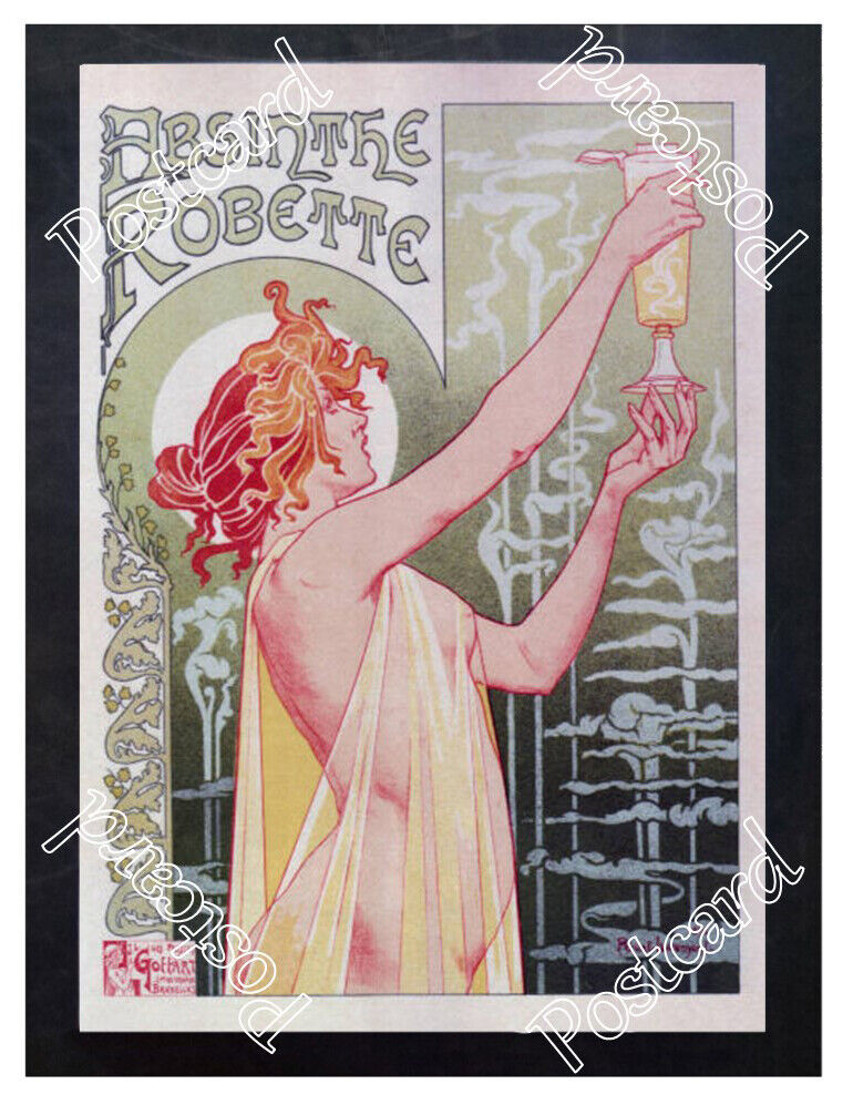 Historic Absinthe Robette 1890s Advertising Postcard