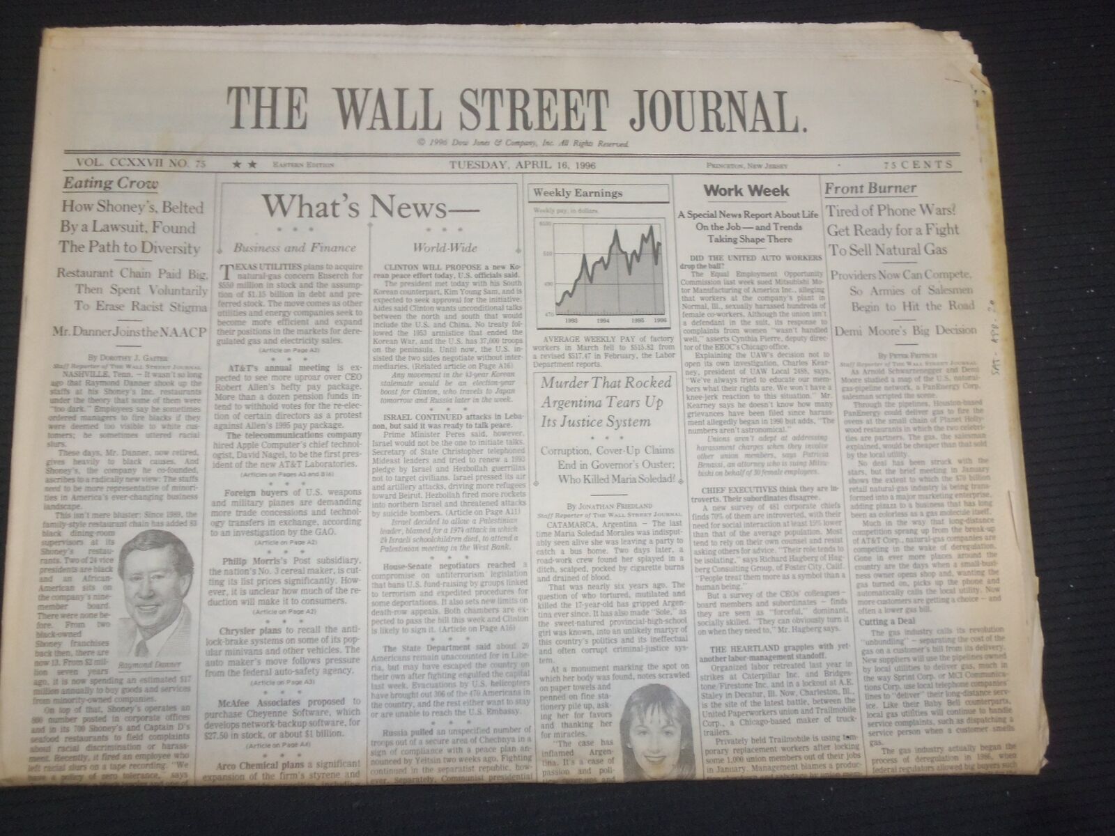 1996 APRIL 16 THE WALL STREET JOURNAL - RAYMOND DANNER, JOINS NAACP - WJ 279