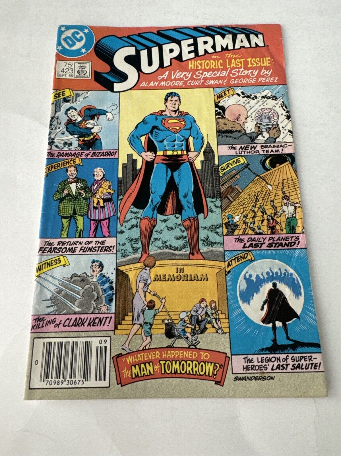 SUPERMAN #423 ALAN MOORE CURT SWAN LAST “SILVER AGE” ISSUE MAY 1986 CLASSIC