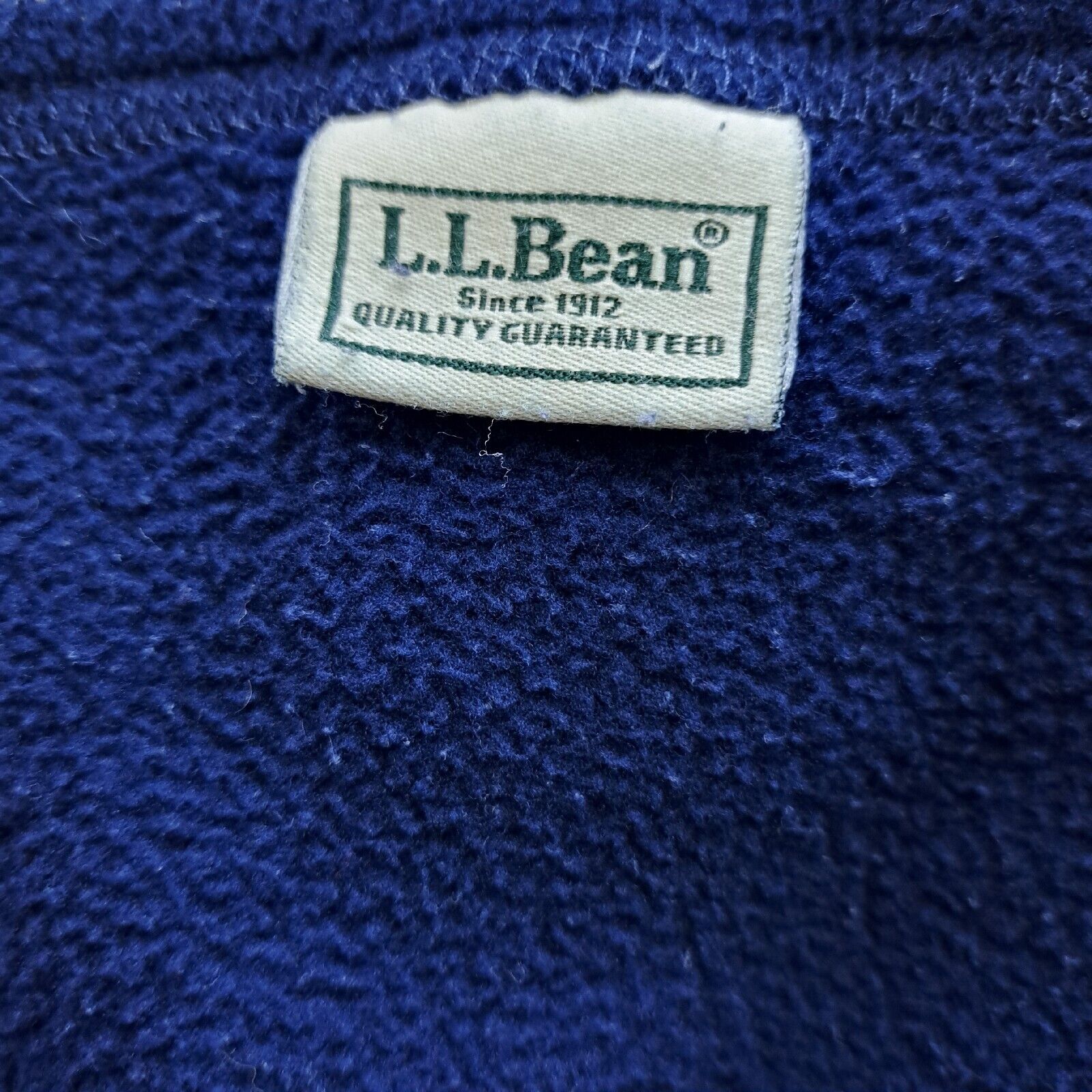 Vintage LL Bean Throw Blanket Polyester Twin Size 90 X 60 Navy Blue Made In USA