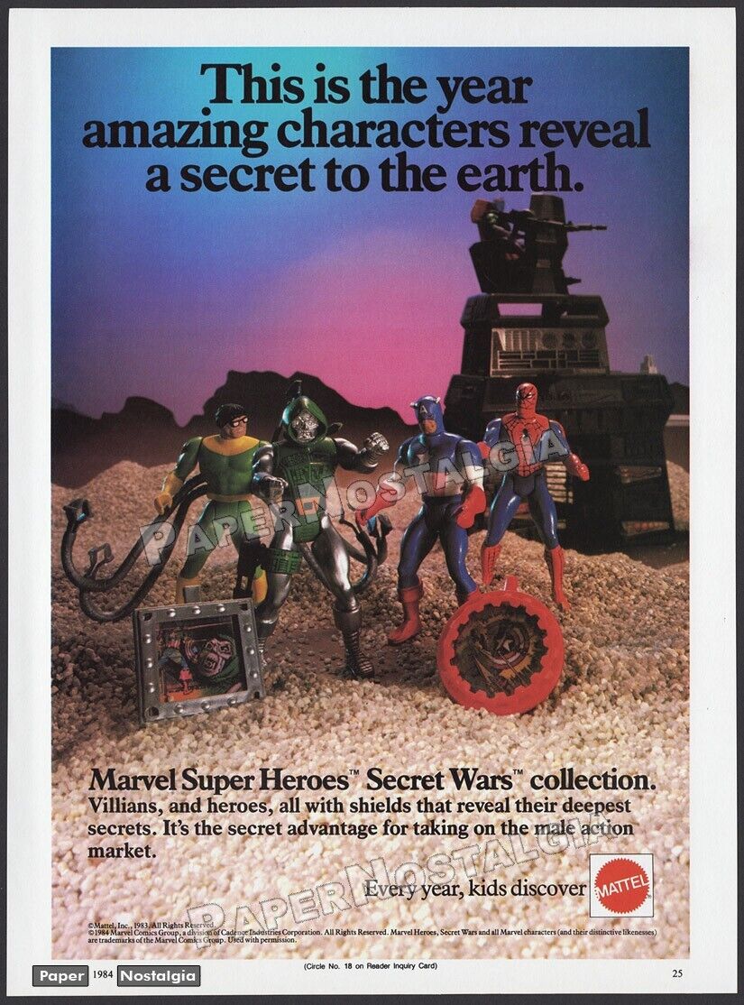 MARVEL SUPER HEROES SECRET WARS - Original 1984 Trade print AD / ADVERT _ Mattel