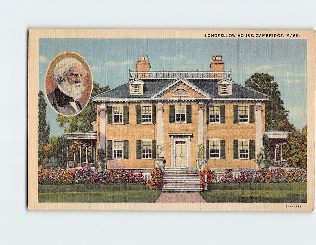Postcard Longfellow\'s Home Cambridge Massachusetts USA