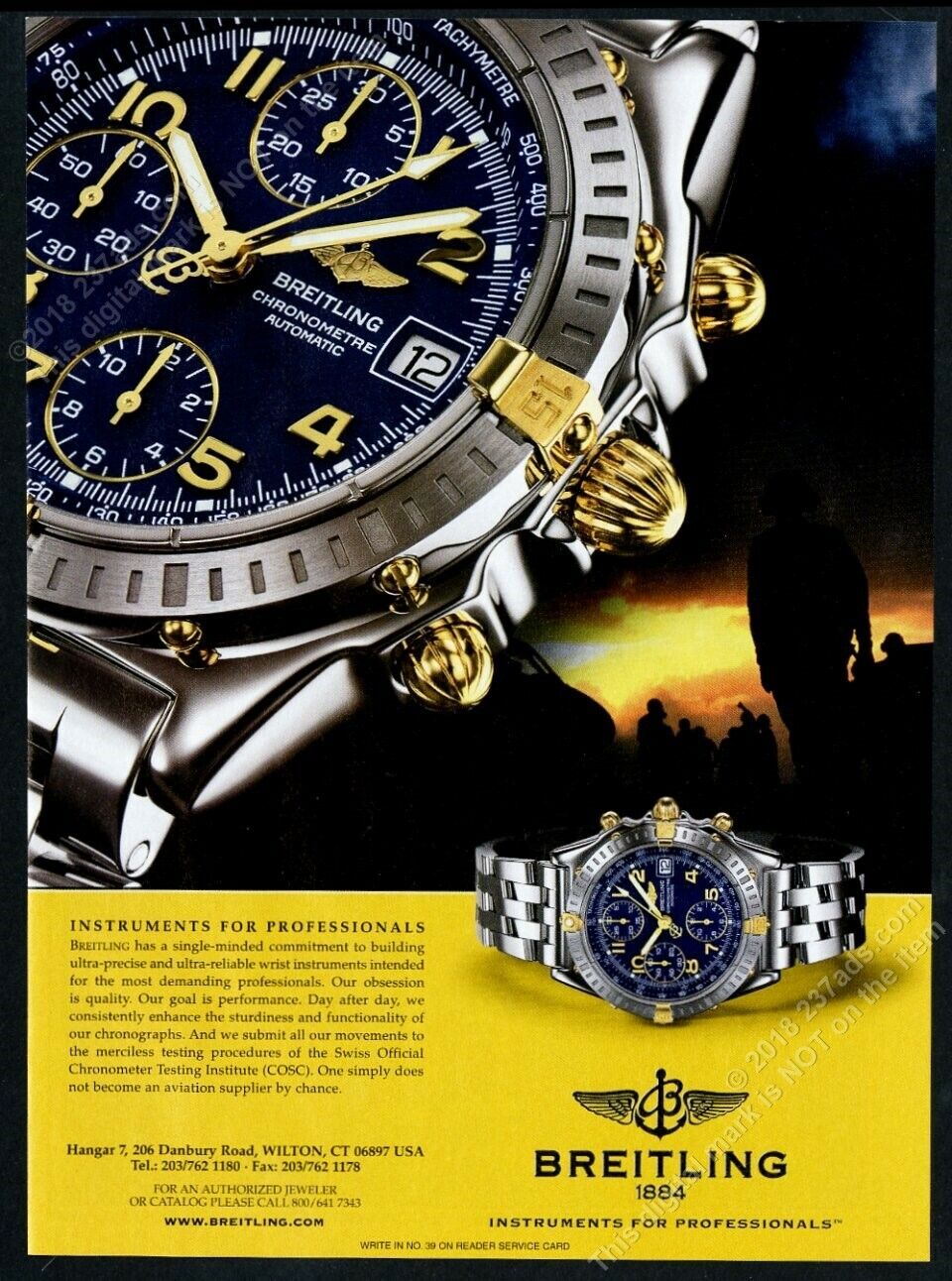 2002 Breitling Chronometre Aerospace watch photo vintage print ad