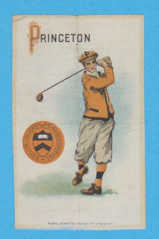 c1910s S22 Murad Cigarettes tobacco silk  PRINCETON UNIVERSITY  Golf   Golfer