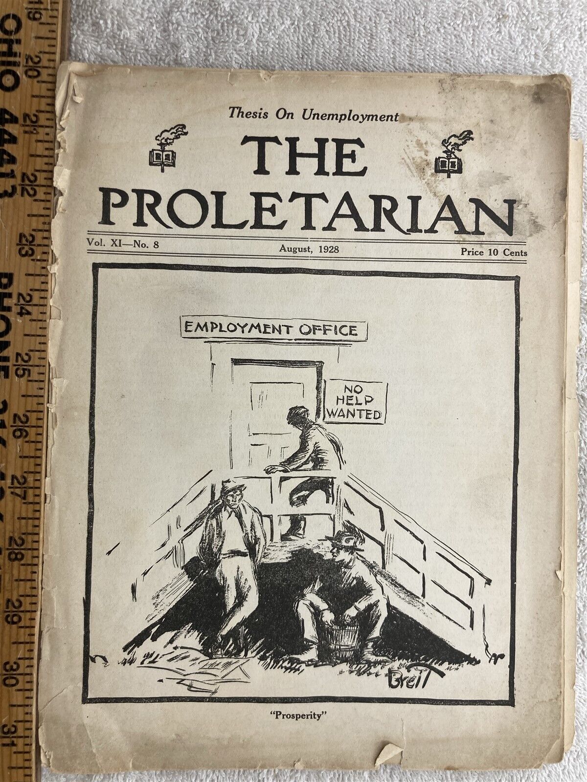 1928 The Proletarian Political Party Magazine Unemployment Vintage