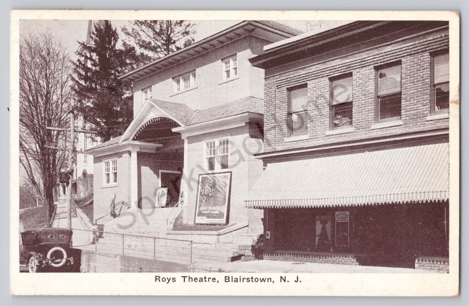 Roys Theatre, Blairstown NJ New Jersey Postcard Roy’s Posted 1938