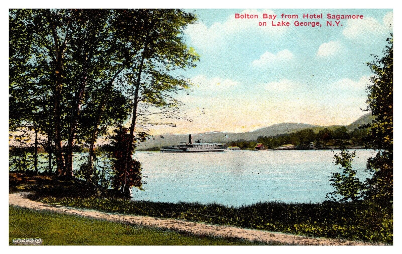 postcard Bolton Bay from Hotel Sagamore on Lake George New York A2126