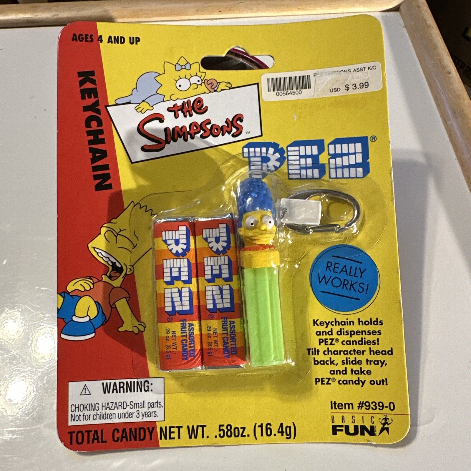 PEZ The Simpsons MARGE Candy Keychain Dispenser Novelty 2001 NEW + Refills c48