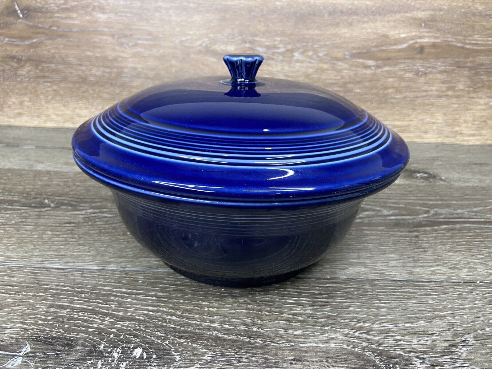 Fiesta Covered Casserole Serving Bowl With Lid Cobalt Blue 9.25” Dia & 3.5” Deep