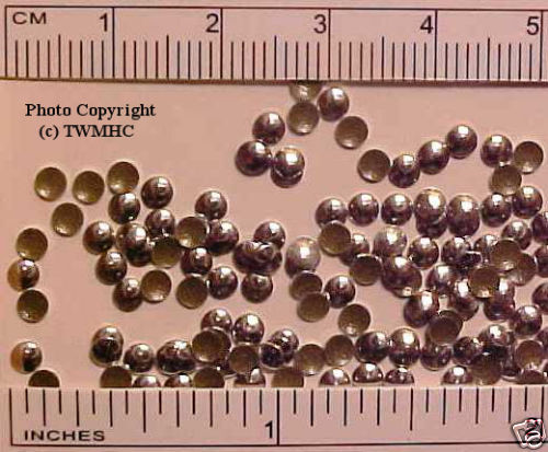 3mm ROUND NAILHEADS for Model Horse Tack - Sold by the Gross - SILVER (Shiny)