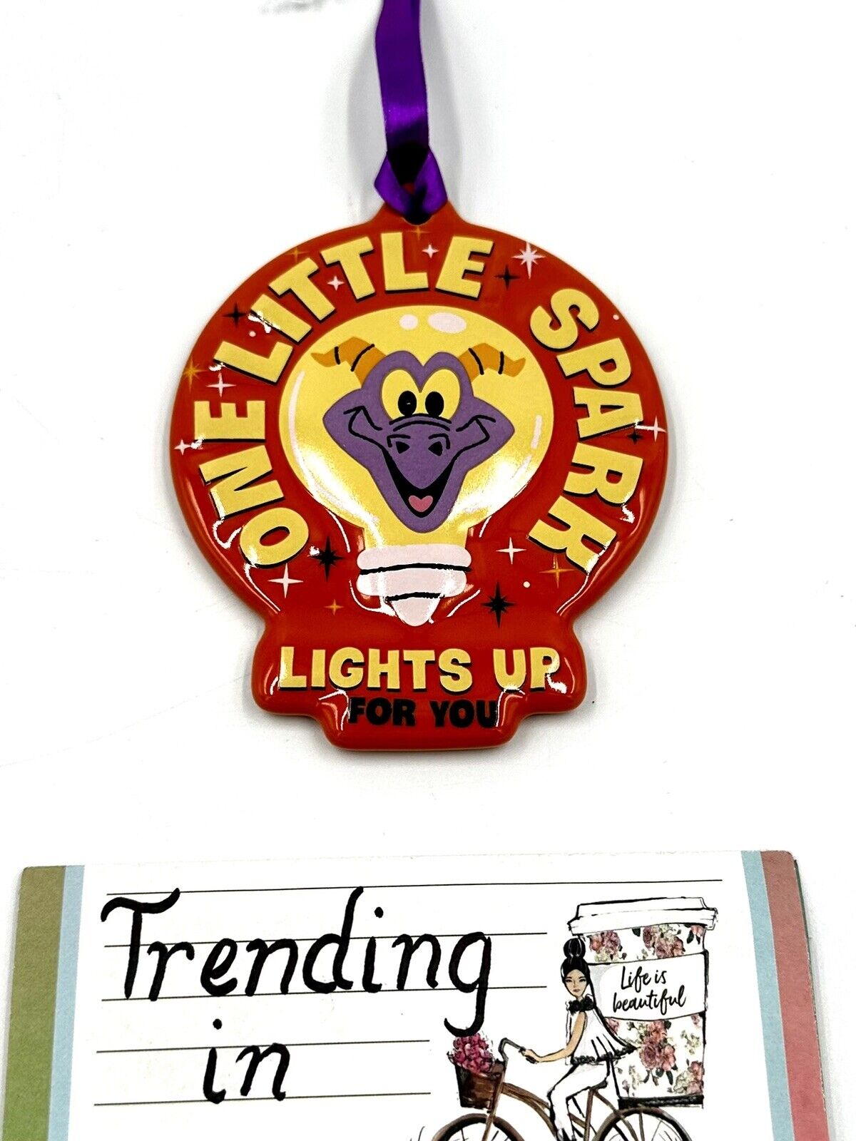Disney Parks EPCOT Figment “One Little Spark Lights Up For You “Ceramic Ornament