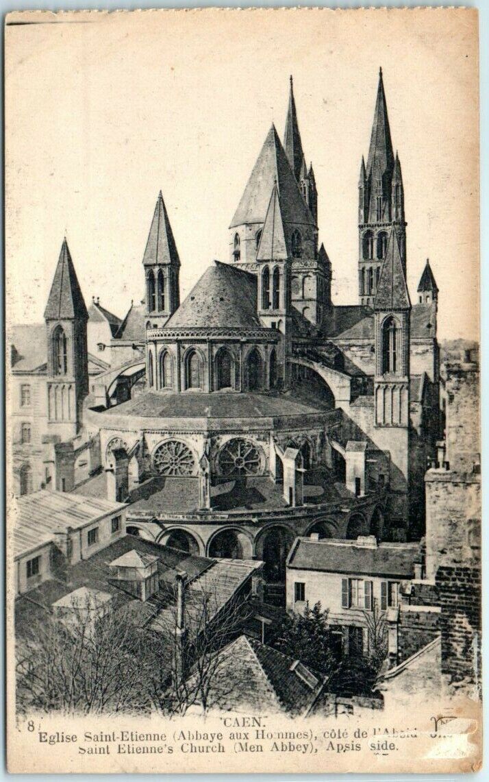 Postcard - Apsis side, Saint Etienne\'s Church (Men Abbey) - Caen, France