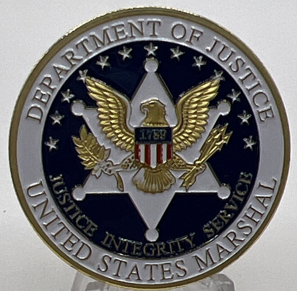 * United States Marshal Challenge Coin Dept Of Justice Comes In Clear Capsule