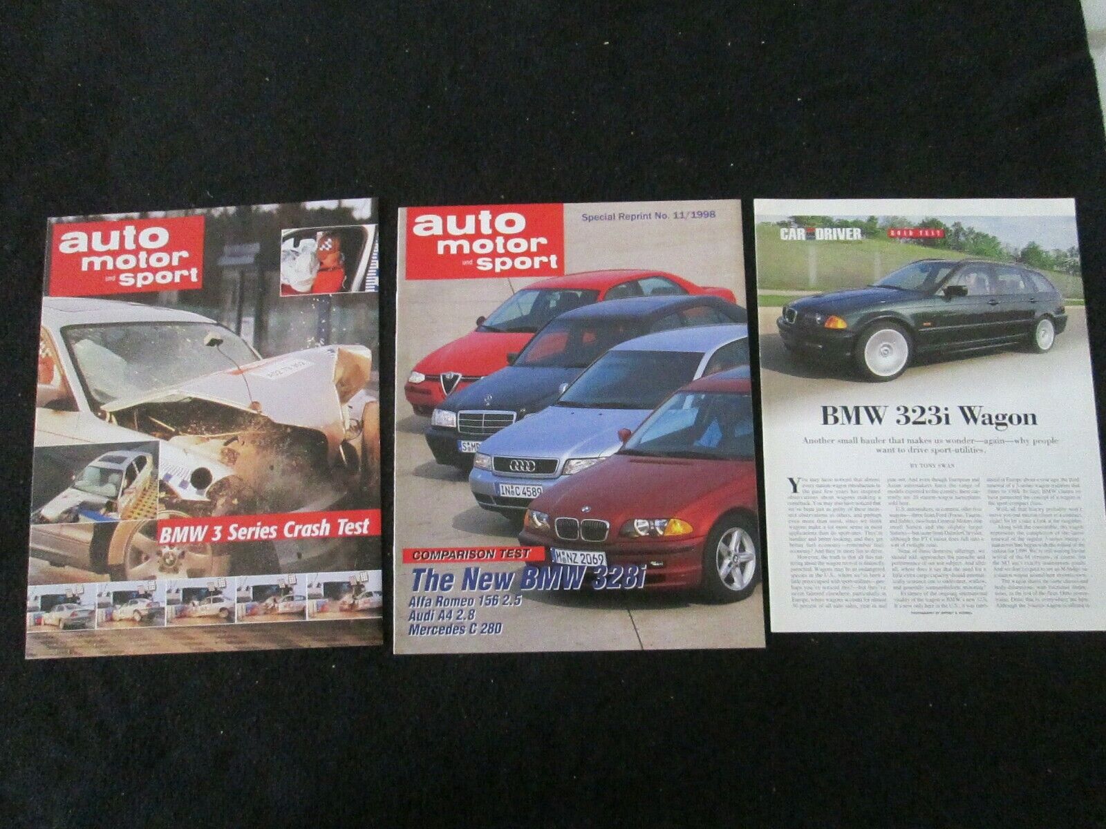 1998-2000 BMW 3 Series 328i Sedan / 323i Wagon E46 Test Catalog Set Brochure